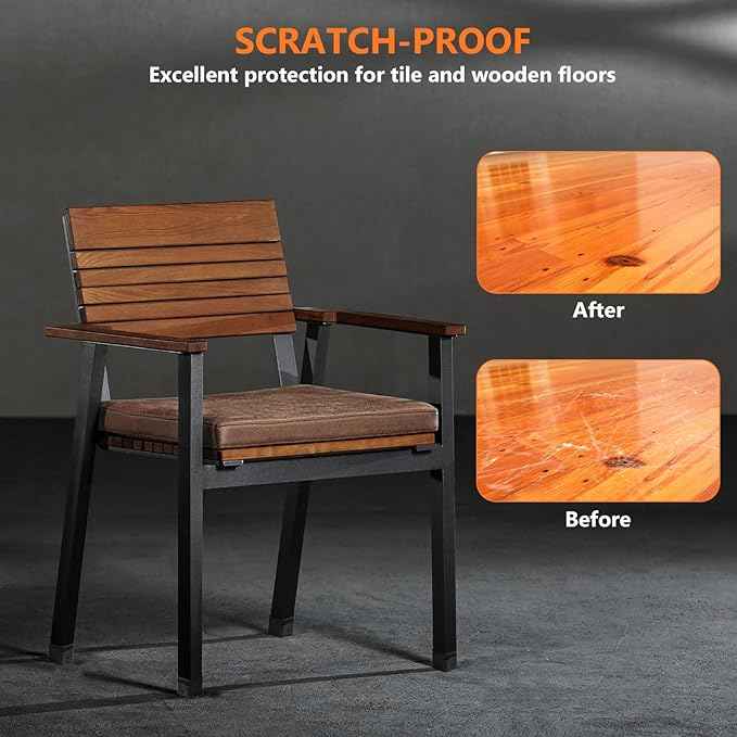 BAIPOK 36Pcs Square Chair Leg Floor Protectors, Silicone Chair Leg Protectors