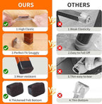 Ezprotekt 24 Pcs Rectangle Clear Silicone Chair Leg Floor Protectors Caps