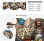 Country Flower Tie Up Valance for Window, Western Texas Star Butterfly Barn - Image 3