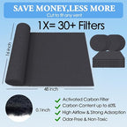 Activated Carbon Air Filter Sheet 16"x48" – Cut to Fit Charcoal Air Filter - Image 3