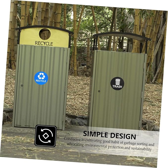 Tofficu 8pcs Hanging Trash Can Stickers Garbage Recycling Decals Material - Image 7