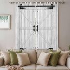 Farmhouse Wood Grain Living Room Curtains 96 Inch Length, Window Curtains Tab - Image 3