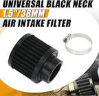 PTNHZ Universal Black Neck 1.5" 38mm Car High Flow Cold Air Intake Air Filter - Image 2