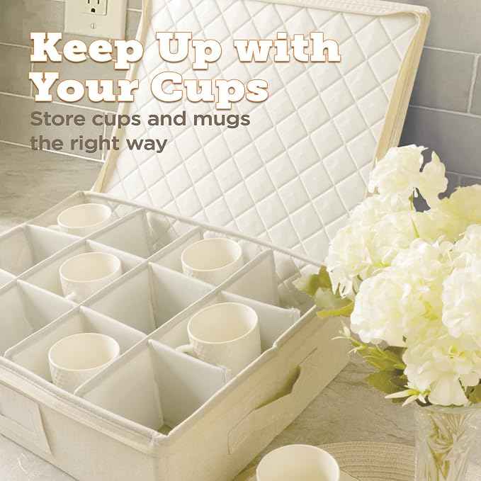 storageLAB Cup and Mug Storage Containers, Hard Shell Storage Case