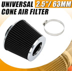 PTNHZ Universal Balck 2.5" 63mm High Flow Cold Air Intake Cone Air Filter Power - Image 2