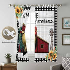 Farmhouse Rooster Living Room Curtains 84 Inch Length, Window Curtains Tab Top - Image 5