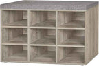 DINZI LVJ Shoe Bench, 9 Cubbies Shoe Organizer