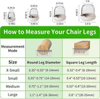 24PCS Clear Chair Leg Floor Protectors, Round Felt Furniture Pads