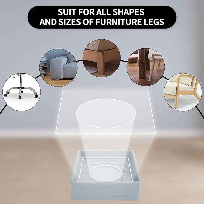 Furniture Coasters 8 Pcs 2”- Furniture Caster Cups Non Slip Furniture Pads