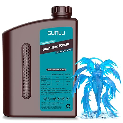 SUNLU 3D Printer Resin 2kg, Fast Curing Standard 3D Resin by SUNLU