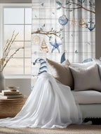 Sheer Curtains 63 Inch Length, Coastal Eucalyptus Semi Sheer Curtains Light - Image 4