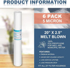 Membrane Solutions 10 Micron Sediment Water Filter Replacement Polypropylene - Image 2