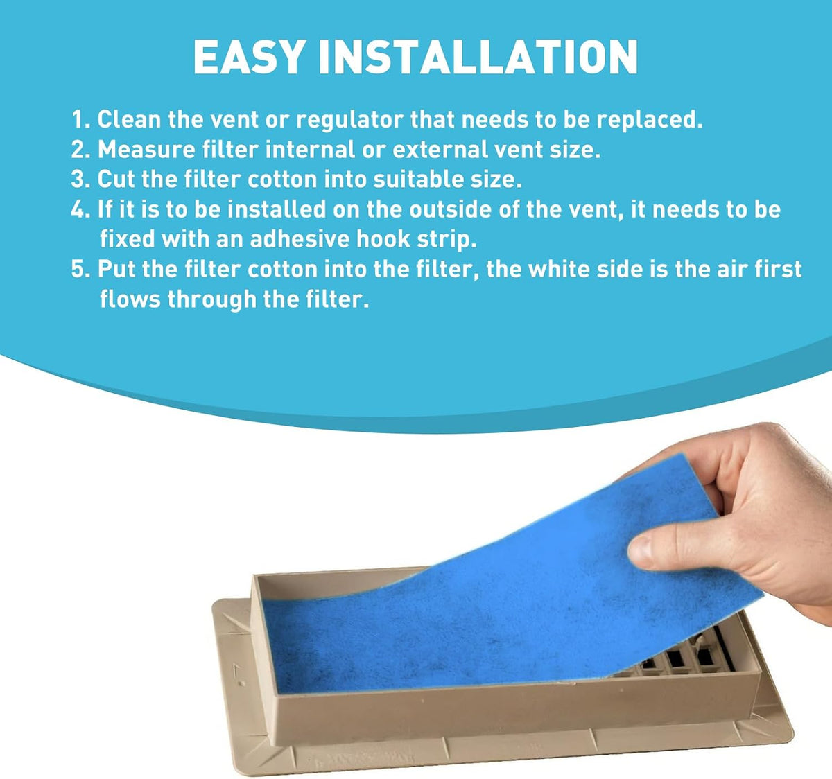 12"×140" Air Vent Filter for Home,AC & Floor Register Filter,MERV 8