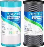 PUREPLUS 5 Micron 4.5"x 10" Whole House Water Filter Cartridge Combo Kit by PUREPLUS
