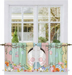 Easter Kitchen Tier Curtains 36 Inch Long 2 Panel Set, Rod Pocket Half Window - Image 2
