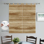Light Brown Wood Grain Living Room Curtains 84 Inch Length, Window Curtains Tab - Image 4