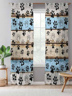 Sheer Curtains 84 Inches Long, Vintage Farmhouse Rustic Wooden Grain Privacy - Image 5