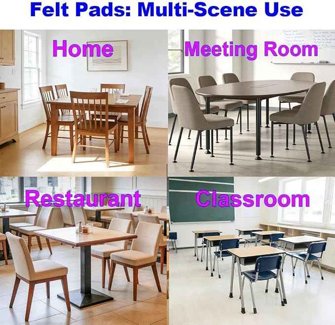No Lost Pads! Felt Chair Leg Glides