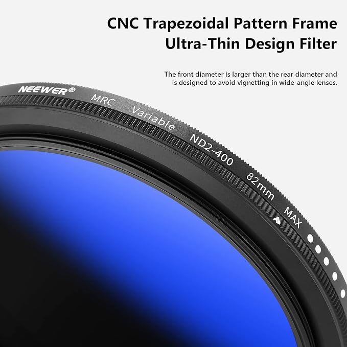 NEEWER 82mm Variable ND Filter ND2-ND400, Neutral Density Filter, Water and - Image 4
