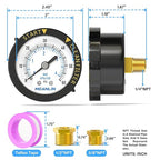 MEANLIN MEASURE 0~60Psi 1/4" NPT Start and Clean Filter Pressure Gauge - Image 2