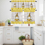 Yellow Gnomes Kitchen Curtains Set 3 Piece - Image 3