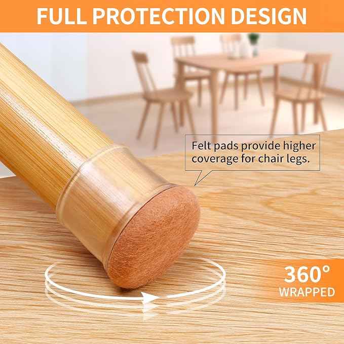 Ezprotekt 24 Pcs Extra Large Chair Leg Protectors