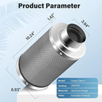 iPower 4 Inch Air Carbon Filter, - Image 2