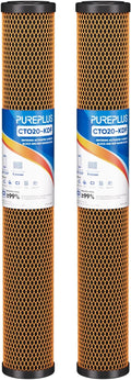 PUREPLUS 5 Micron 20" x 2.5" Whole House Coconut Shell Activated Carbon and KDF by PUREPLUS