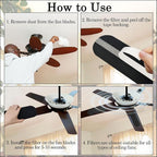 15 Pcs Ceiling Fan Filters for Blades, Easy-Stick Activated Coconut Shell - Image 4