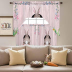Swag Valance Curtains, Easter Cute Rabbit and Colorful Eggs Rod Pocket Valances - Image 5