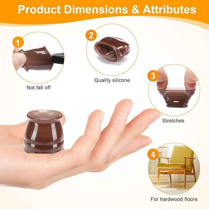CHUNZEXI 32 Pack Chair Leg Floor Protectors