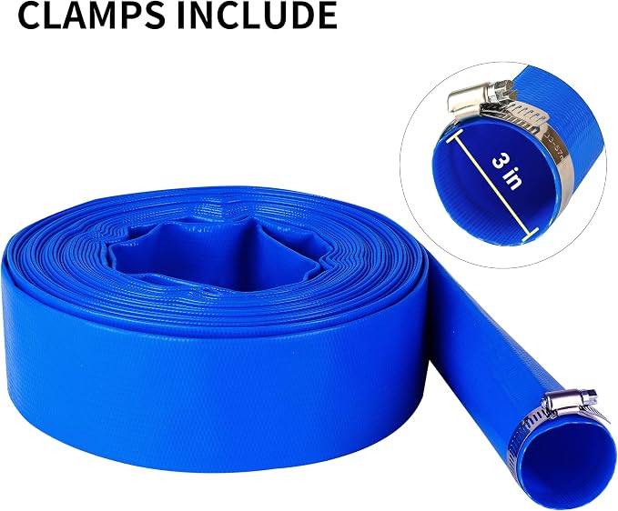 3" x 100 FT Lay Flat Water Pump Discharge Hose, - Image 3