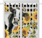 Retro Sunflowers Living Room Curtains 84 Inch Length, Window Curtains Tab Top by Unknown