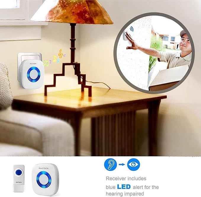 Wireless Doorbell with 2 Receivers 2 Buttons