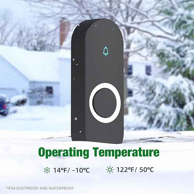 AIDA Lighted Wireless Doorbell, Home Waterproof Doorbell 1, 000ft Range