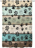Sheer Curtains 72 Inches Long, Sage Green Brown Paw Prints Semi Sheer Curtains by Unknown