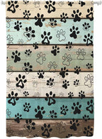 Sheer Curtains 72 Inches Long, Sage Green Brown Paw Prints Semi Sheer Curtains by Unknown