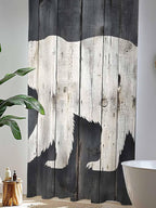 Sheer Curtains 96 Inches Long, Rustic Counrty Vintage Wood Grain Privacy Voile - Image 4
