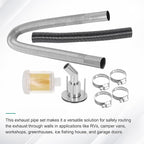 24mm Stainless Steel Exhaust Pipe Air Intake Filter and Pipe Double Wall - Image 8