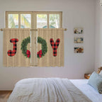 Red Green Christmas Kitchen Curtains 45 Inch Long 2 Panel Set, Rod Pocket - Image 4
