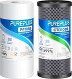 PUREPLUS 5 Micron 4.5"x10" Whole House Water Filter Combo, by PUREPLUS