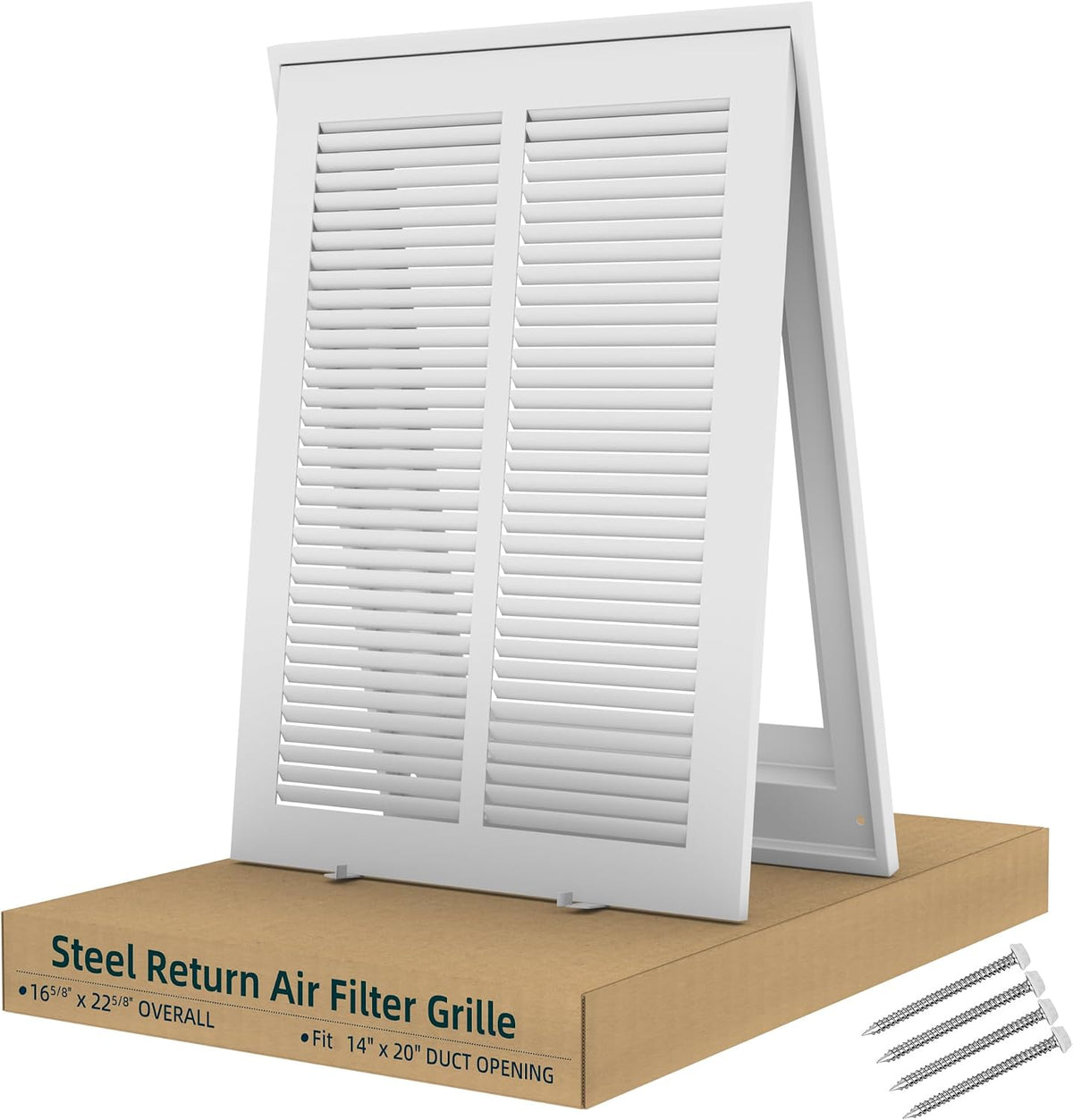 Return Air Filter Grille for 14x20 Ducts, Steel Air Vent Cover with