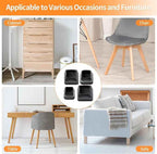 Ezprotekt 8 Pcs Extra Large Square Chair Leg Floor Protectors, Silicone Felt