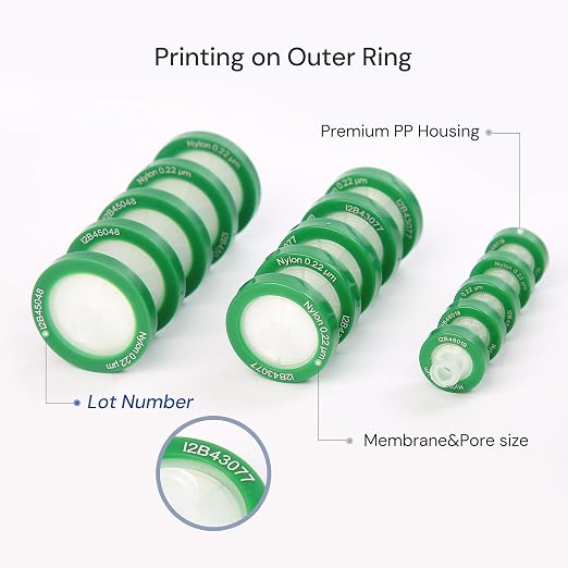 100 Pack Syringe Filter Nylon Lab Filters 0.22μm Pore Size 25mm Diameter - Image 4