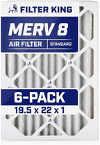 Filter King 19.5x22x1 Air Filter | 6-PACK | MERV 8 HVAC Pleated A/C Furnace by FilterKing