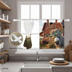 Farm Donkeys Kitchen Curtains 36 Inch Length, Small Window Curtains Tab Top - Image 5
