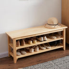 XKZG Storage Bench Wooden Shoe Rack Bench Simple Style Wood Entryway Bench - Image 9