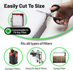 hygger 3/4'' Thick Aquarium Filter Floss 12"x 68" Poly Fiber Fish Tank Filter - Image 4