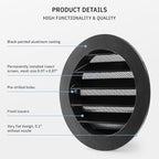 calimaero® WSGB Soffit Vents 4 inch Black Round Grille Vent Cover - Image 4