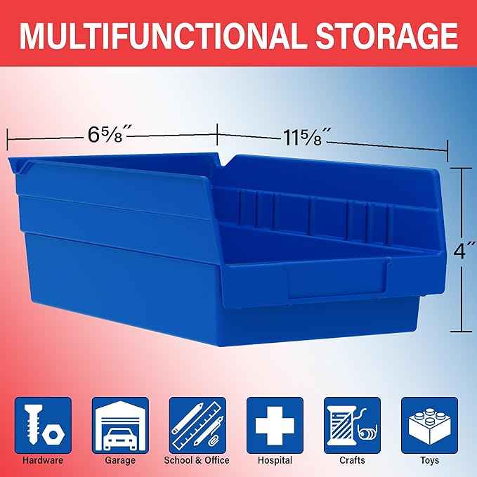 Akro-Mils 30130 Plastic Shelf Bins, Heavy Duty Storage Bins